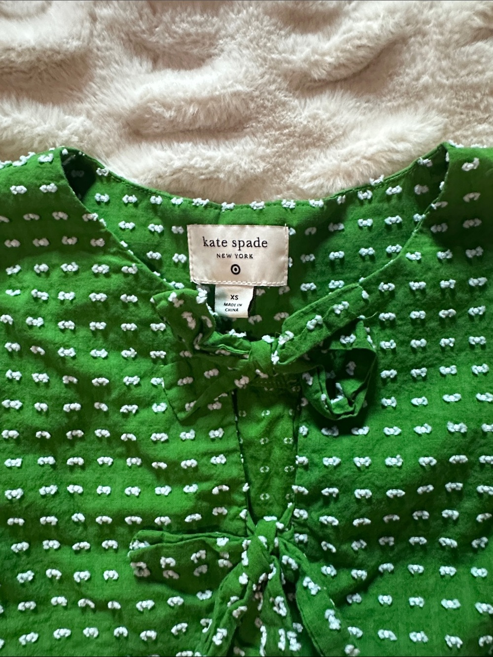 Kate Spade Green Women’s Tie-Neck Blouse XS - Picture 2 of 7